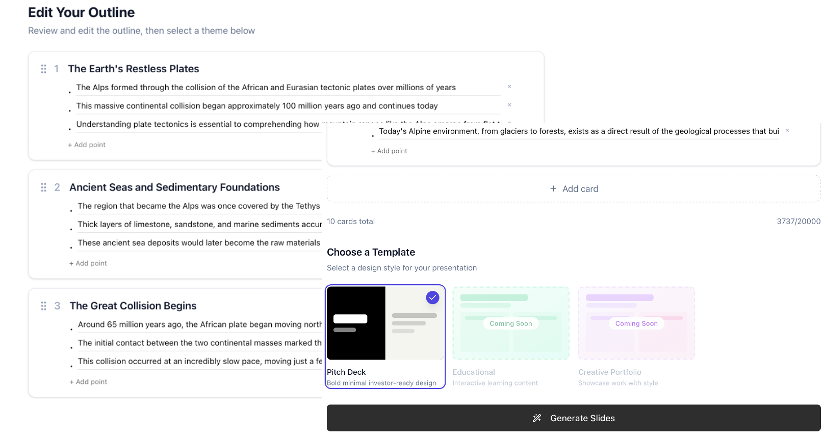 2. Let Point AI Build Your Deck